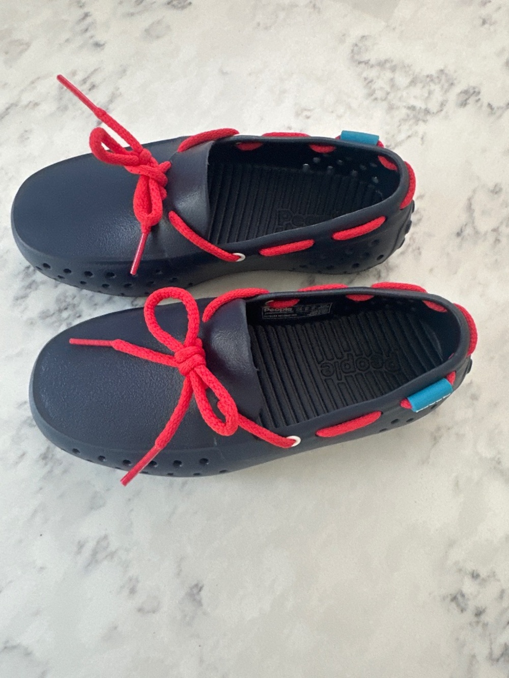Navy Kids Waterproof Slip On Rubber Boat Shoes Loafers